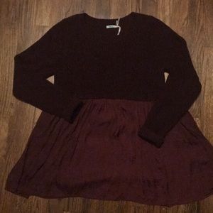 Maroon Urban Outfitters babydoll sweater